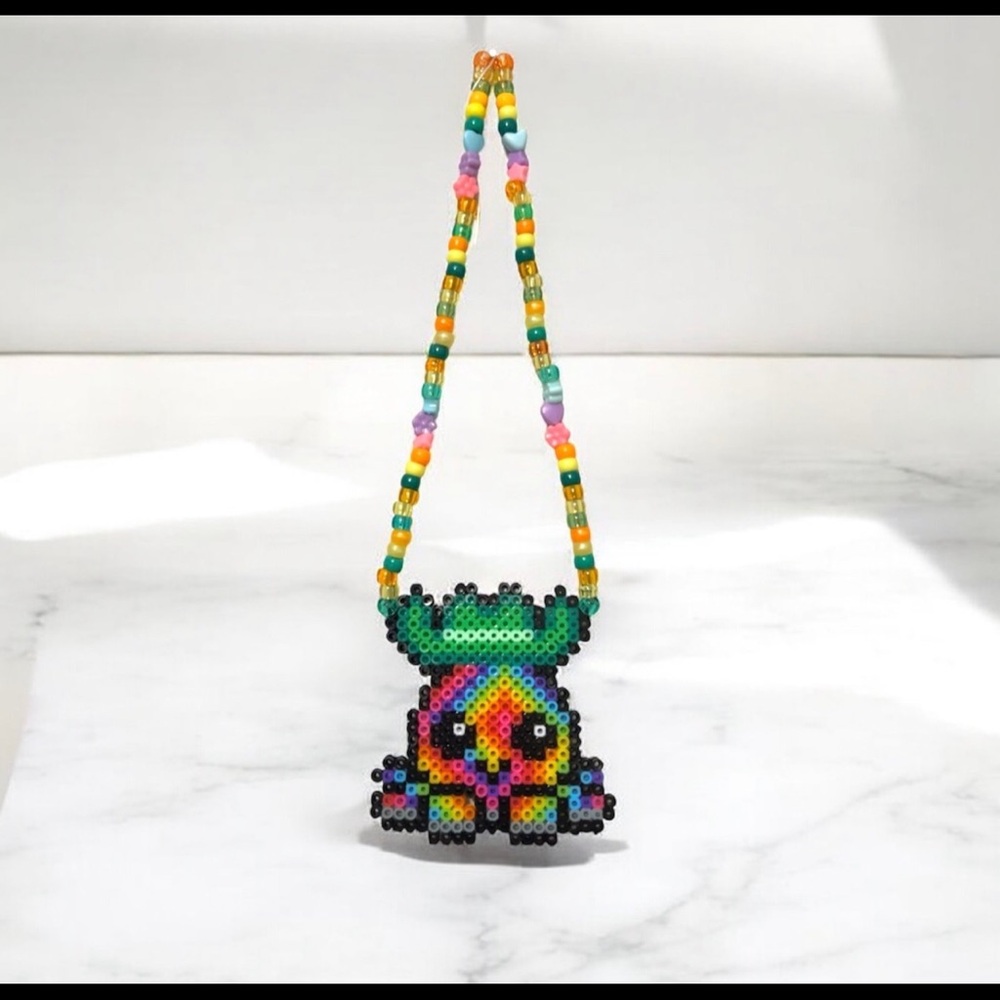 Octopus perler bead necklace rave Kandi